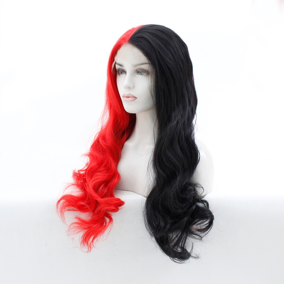 Hot Selling Red/Black Color Synthetic Wigs 24 Inch - Picture 5 of 6